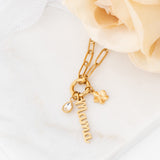 Wholesale jewelry 18K Gold PVD Stainless Steel Mama Charm Holder Necklace Gift Set- gold studio