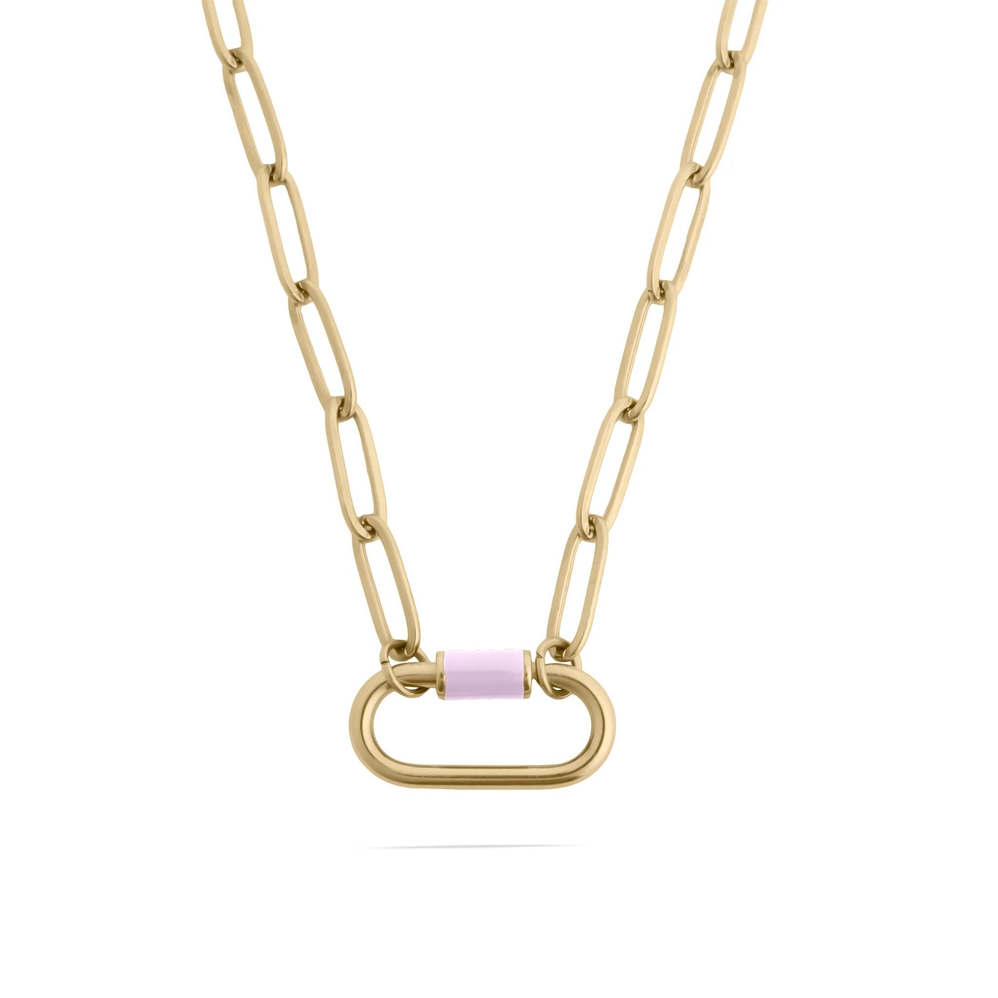 18K Gold PVD Colorful Carabiner Necklace / CHN0149 – Wholesale
