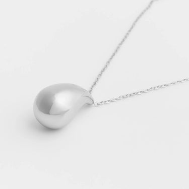 18k Gold PVD Stainless Steel Teardrop Charm Necklace- silver studio 