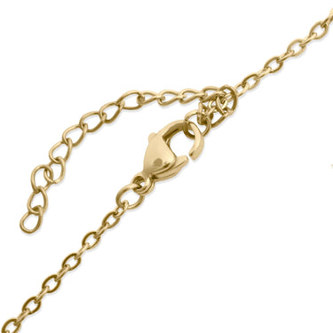 18K Gold PVD Stainless Steel Loop Chain Charm Holder Necklace- gold clasp shot 