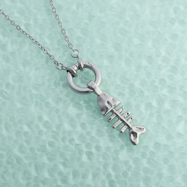 18K Gold PVD Stainless Steel Loop Chain Charm Holder Necklace- silver studio 