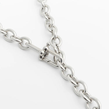 18K Gold PVD Stainless Steel Y Necklace with Horse shoe Carabiner- silver studio 