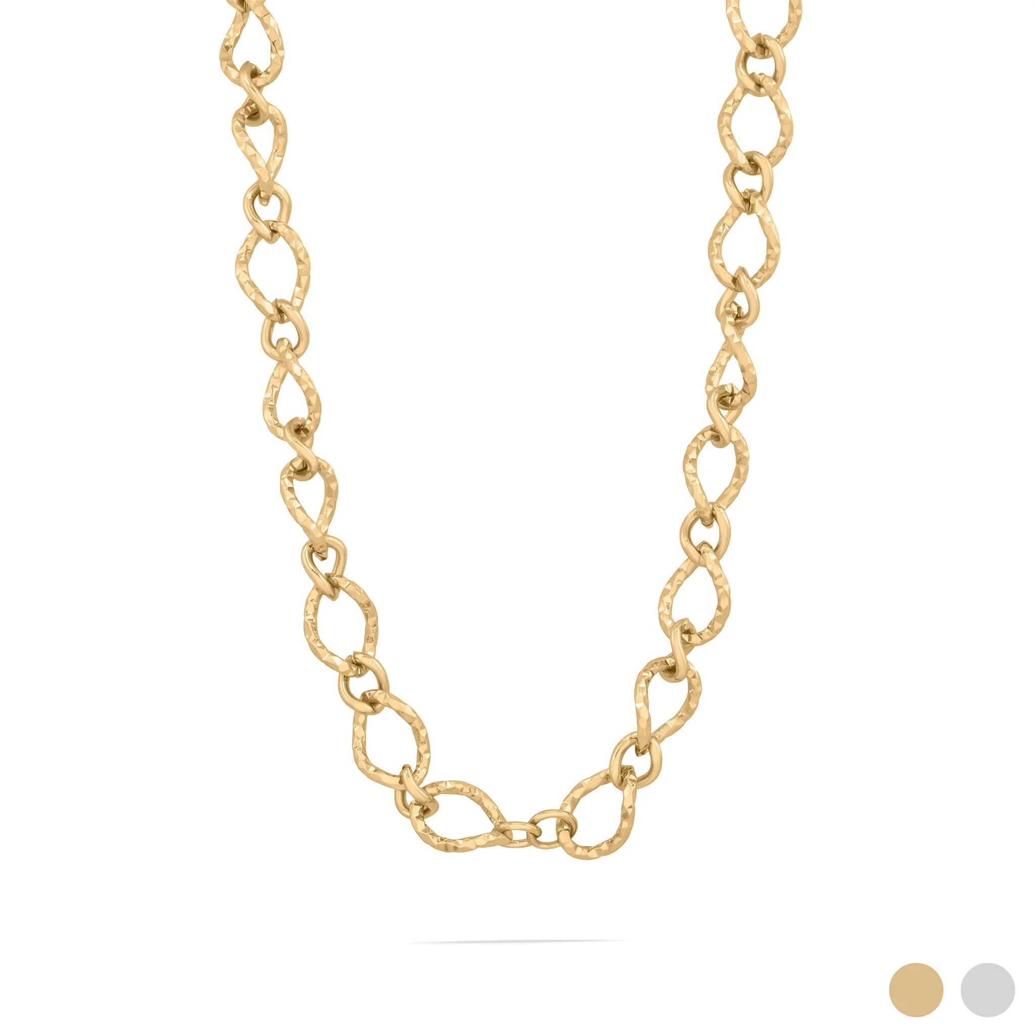 Gold Hammered Oval Split Chain