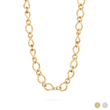 Gold Hammered Oval Split Chain