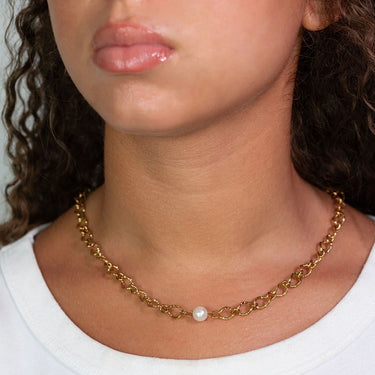 Gold Hammered Oval Split Chain
