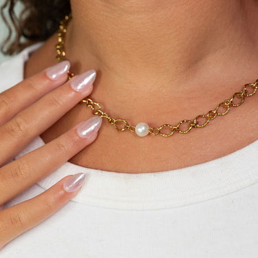 Gold Hammered Oval Split Chain