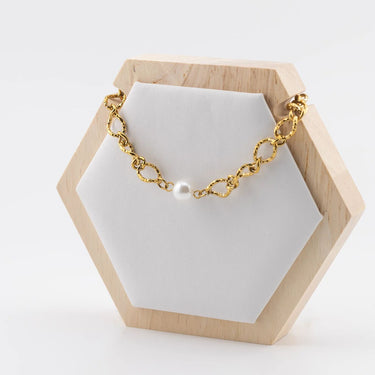 Gold Hammered Oval Split Chain