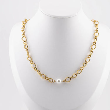 Gold Hammered Oval Split Chain