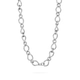 Silver Hammered Oval Split Chain