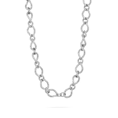 Silver Hammered Oval Split Chain