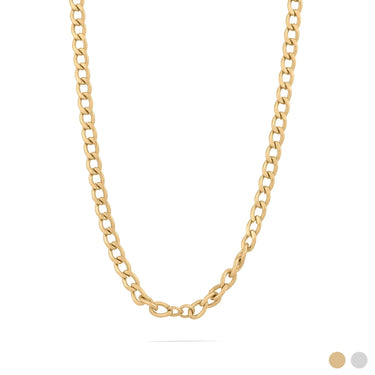 18K Gold PVD Stainless Steel Figaro Split Chain / CHN0183