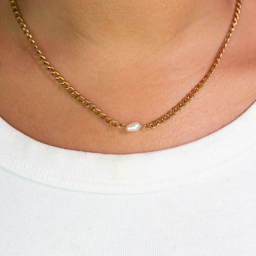 Gold Freshwater Pearl Connector Charm