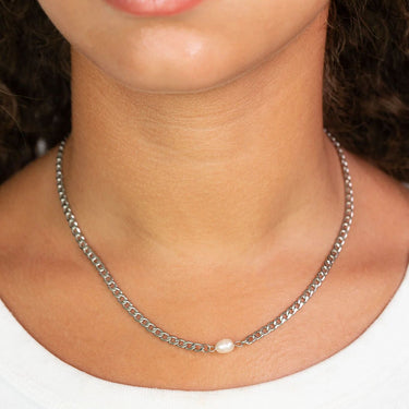 Silver Figaro Split Chain