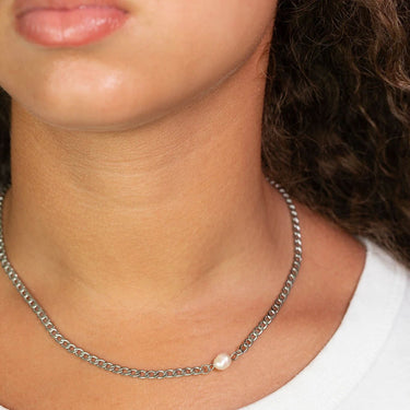 Silver Freshwater Pearl Connector Charm