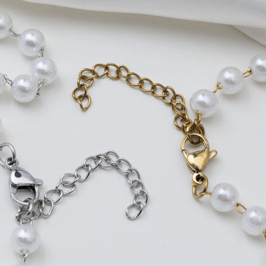 Gold and Silver Glass Pearl Beaded Necklaces
