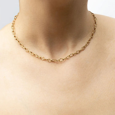 Gold Cable Link Chain Necklace