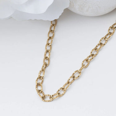 Gold Cable Link Chain Necklace