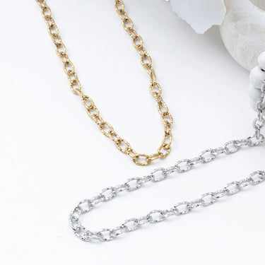 Gold and Silver Cable Link Chain Necklaces