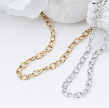 Gold and Silver Cable Link Chain Necklaces