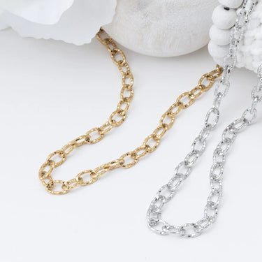 Gold and Silver Cable Link Chain Necklaces