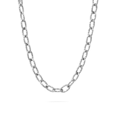 Silver Cable Link Chain Necklace