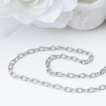 Silver Cable Link Chain Necklace