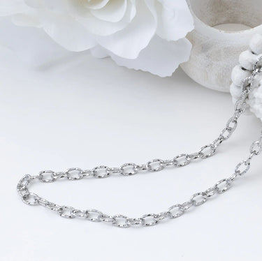 Silver Cable Link Chain Necklace