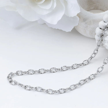 Silver Cable Link Chain Necklace