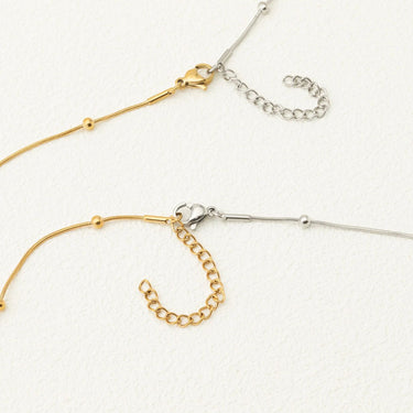 18K Gold PVD Stainless Steel Dangle Stone Necklace- silver and gold studio 