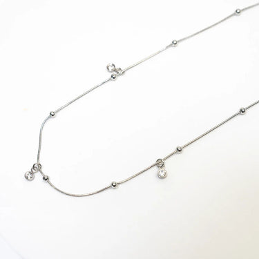 18K Gold PVD Stainless Steel Dangle Stone Necklace- silver studio 