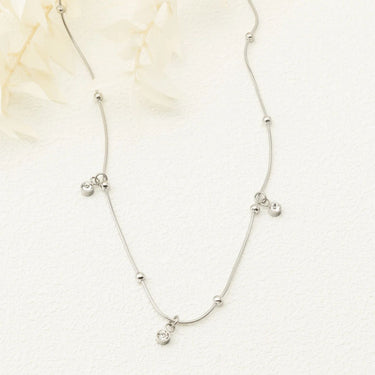 18K Gold PVD Stainless Steel Dangle Stone Necklace- silver studio 