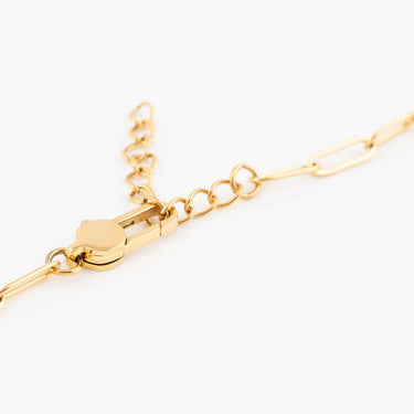 Wholesale jewelry 18K Gold PVD Stainless Steel Lock Paperclip Necklace- gold studio / clasp  