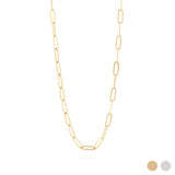 Wholesale jewelry 18K Gold PVD Stainless Steel Lock Paperclip Necklace- gold main 