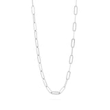 Wholesale jewelry 18K Gold PVD Stainless Steel Lock Paperclip Necklace- stainless main 