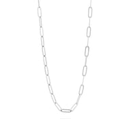 Wholesale jewelry 18K Gold PVD Stainless Steel Lock Paperclip Necklace- stainless main 