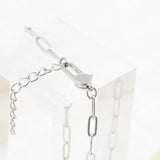 Wholesale jewelry 18K Gold PVD Stainless Steel Lock Paperclip Necklace- stainless studio 