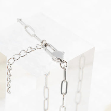 Wholesale jewelry 18K Gold PVD Stainless Steel Lock Paperclip Necklace- stainless studio 