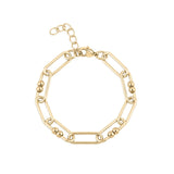 Wholesale jewelry 18K Gold PVD Stainless Steel Knot Paperclip Chain Bracelet - gold main 