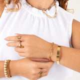 Wholesale jewelry 18K Gold PVD Stainless Steel Knot Paperclip Chain Bracelet - gold model