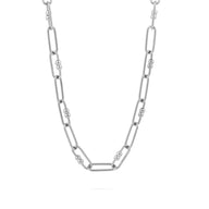 Wholesale jewelry 18K Gold PVD Stainless Steel Knot Paperclip Chain Necklace - stainless main 