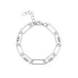 Wholesale jewelry 18K Gold PVD Stainless Steel Knot Paperclip Chain Bracelet - stainless main 