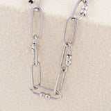 Wholesale jewelry 18K Gold PVD Stainless Steel Knot Paperclip Chain Necklace - stainless studio 