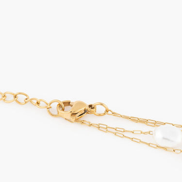 Wholesale jewelry 18K Gold PVD Stainless Steel Layered Pearl Necklace - gold studio/ clasp  