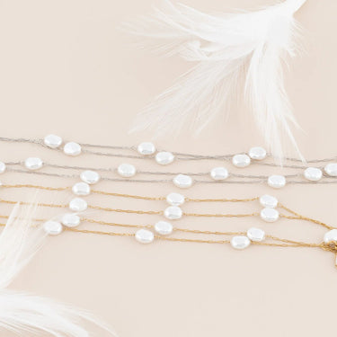 Wholesale jewelry 18K Gold PVD Stainless Steel Layered Pearl Necklace - stainless and gold studio 