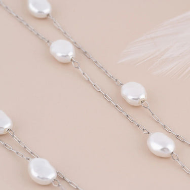 Wholesale jewelry 18K Gold PVD Stainless Steel Layered Pearl Necklace - stainless studio 
