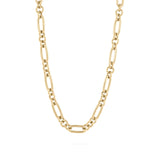 Wholesale jewelry 18K Gold PVD Stainless Steel Long & Short Link Necklace - gold main 