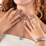 Wholesale jewelry 18K Gold PVD Stainless Steel Long & Short Link Necklace - stainless model 