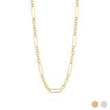 Wholesale jewelry 18K Gold PVD Stainless Steel Mixed Chain Necklace - gold main