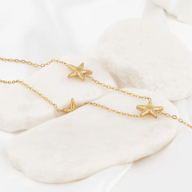 Wholesale jewelry 18K Gold PVD Stainless Steel Star Lariat Necklace - gold studio 