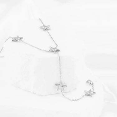 Wholesale jewelry 18K Gold PVD Stainless Steel Star Lariat Necklace - stainless studio 